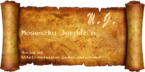 Moseszku Jordán névjegykártya